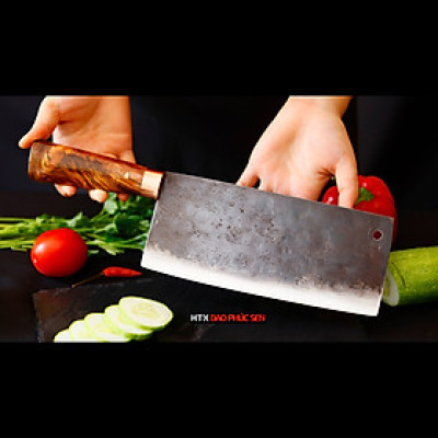 Dao Phúc Sen chặt - thái bản 10 cán cẩm khâu đồng đỏ