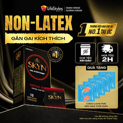 Bao cao su gai trơn Skyn Intense Feeling - Non-latex không mùi cao su - Hộp 10 bao