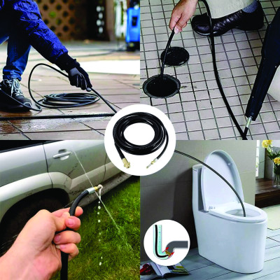 Dây thông tắc cống bằng máy rửa xe cao áp gia đình 15m