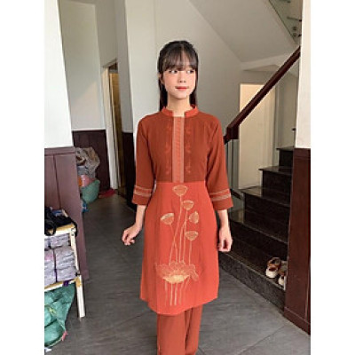 Đồ Lam Đi Chùa # Cách Tân Thêu Hạt Vải Đũi # Quần Áo Nữ # Đồ Bộ Nữ