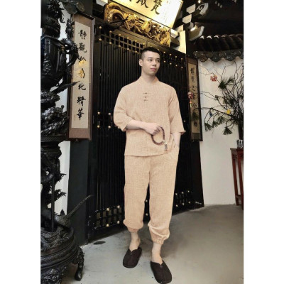 ĐỒ LAM ĐI CHÙA  Đồ Lam Đi Chùa Set Đồ Nam Cao Cấp S11