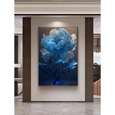 (HCM) Tranh hoa mẫu đơn 2, tranh tráng gương hoa mẫu đơn trang trí phòng khách,phòng ngủ kèm đinh treo