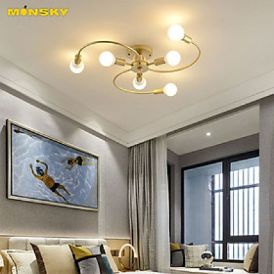 Đèn trần SIPET hình chữ S độc đáo trang trí nội thất hiện đại - kèm bóng LED chuyên dụng.