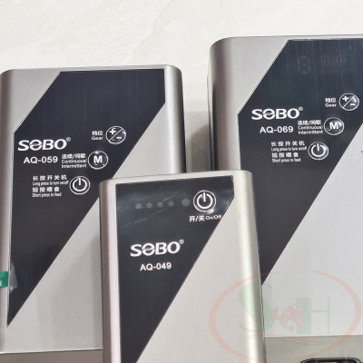Máy sủi tích điện Sobo AC/DC Air Pump AQ series sục oxy 1 2 vòi bể cá tép thủy sinh cảnh