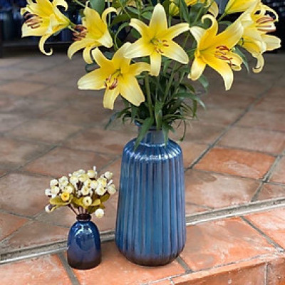 Lọ hoa gốm sứ Bát Tràng cao cấp men hoả biến kính cao 36cm