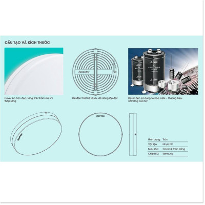 Đèn LED Ốp trần đổi màu 12W Rạng Đông LN12N ĐM 170/12W