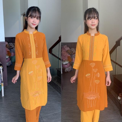 Đồ đi chùa , áo dài thời trang, đồ cao cấp , đũi thổ cẩm