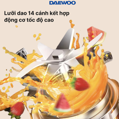 Ly Xay Cầm Tay DAEWOO DWBL-3424 (340ml) Hàng Chính Hãng - Ly Xay Sinh Tố, Trái Cây Mini tiện lợi, mạnh mẽ