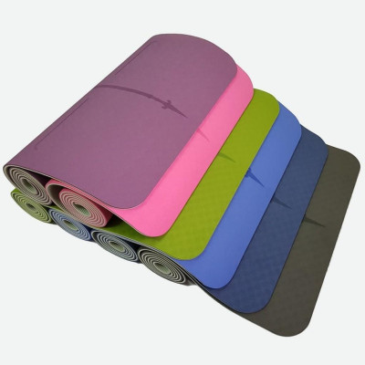 Thảm Yoga Định Tuyến Dày 8ly Chống Trơn Trượt Kèm Túi