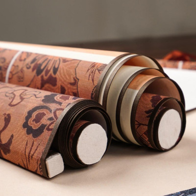 Biểu bồi trục in viền 34x93cm dùng viết thư pháp phong cách thư đạo Nhật