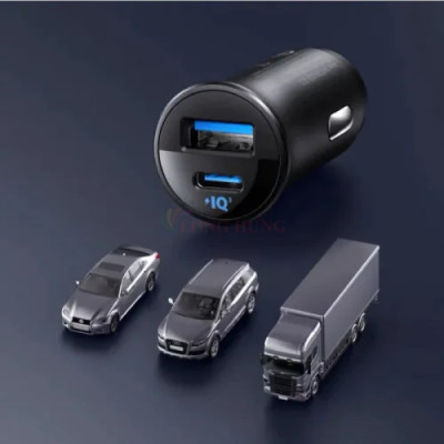 Cốc sạc xe hơi Anker Ultra-Compact Dual-Port 1USB 1Type-C 30W A2741 - Hàng chính hãng