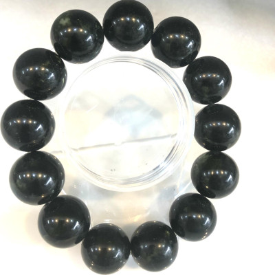 Chuỗi Phật lần tay ngọc tự nhiên serpentine của Việt Nam đường kính hạt 1.7 cm