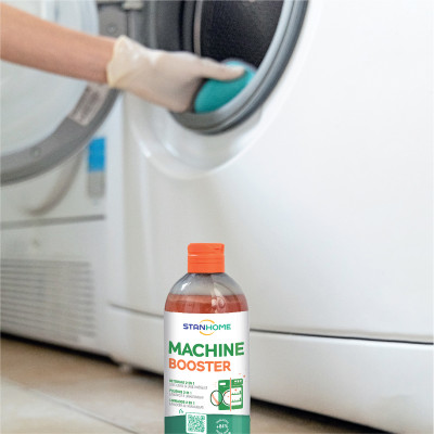 Dung dịch vệ sinh lồng giặt, máy rửa chén Stanhome Machine Booster nguyên liệu tự nhiên 500ml