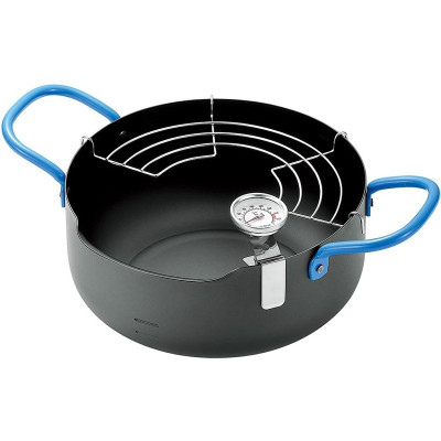 Bộ nồi chiên dầu đáy từ kèm khay ráo dầu, nhiệt kế Show-A - Hàng Nội Địa Nhật Bản