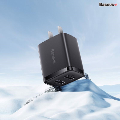 Củ sạc đa năng Baseus Compact Charger 10.5w 2 cổng USB A CCXJ - Hàng chính hãng