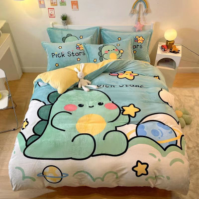 Bộ chăn ga gối nỉ nhung tuyết mịn cao cấp 5D