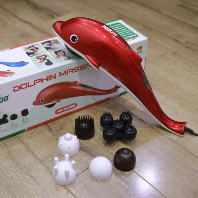 Máy massage cầm tay cá heo 6 đầu Nikio NK-608B - Màu Ngẫu Nhiên, 3 kiểu rung, 3 tốc độ