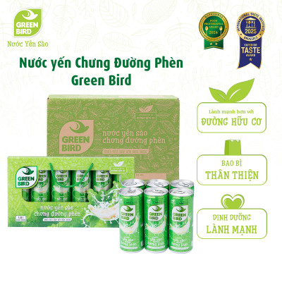 Nước Yến Sào Chưng Đường Phèn GreenBird Bổ Dưỡng Nguyên Chất Lon 240ml