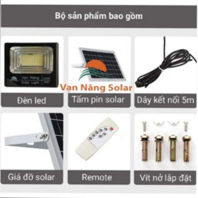 Đèn pha năng lượng mặt trời vạn năng solar 25w 