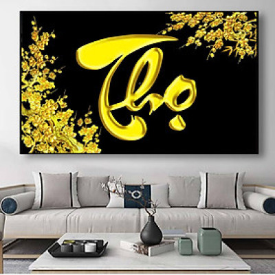 (HCM) Tranh treo tường chữ thọ trang trí phòng khách, quà mừng thọ kèm đinh treo