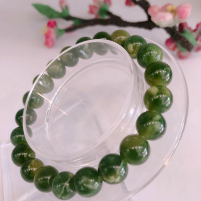 Vòng tay chuỗi hạt ngọc serpentine cho nữ màu xanh cho mệnh Hỏa và Mộc