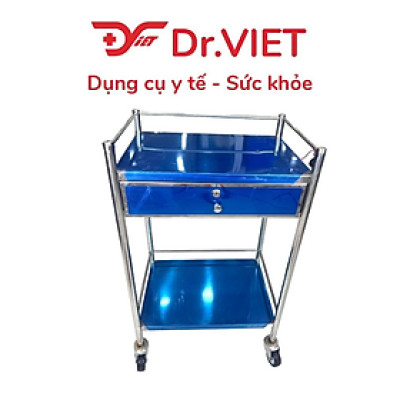 Xe đẩy inox DCG-23-2 tầng 30*40 (Có hộc)