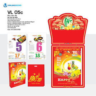 Lịch 2026 Bloc Siêu Đại – Chủ Đề Ẩm Thực Ba Miền | Lịch Tết Treo Tường Cao Cấp Vanlangbooks | Mã: VL05C
