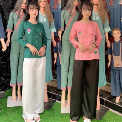 Đồ Lam Đi Chùa #Thêu Hoa Lụa Pháp Cao Cấp # Quần Áo Nữ # Đồ Bộ Nữ