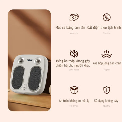 [Tặng củ sạc + cáp sạc] Máy Massage Bàn Chân Không Dây GDV YM-SU7 Bấm Huyệt, Rung Gót, Chườm Ấm - Màu Ngẫu Nhiên - Hàng Chính Hãng