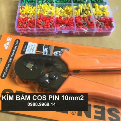KÌM BẤM COS PIN 0.25-10mm2 KÈM HỘP 1600 COS PIN