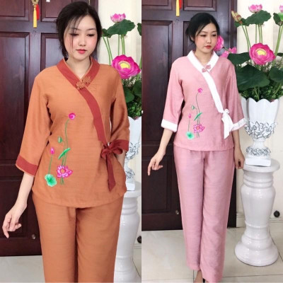 Đồ Lam Đi Chùa# Nhật Nơ 1Nút Vải Cao Cấp# Quần Áo Nữ # Đồ Bộ Nữ
