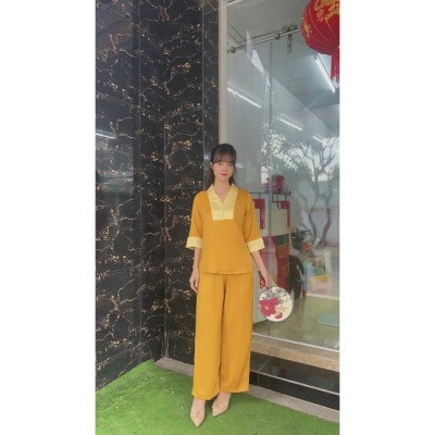 ĐỒ LAM ĐI CHÙA  Mẫu Lụa - Tơ phối Gấm Cao Cấp