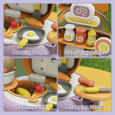 Đồ Chơi Ba Lô Nhà Bếp Gấu Xinh Xắn - Bear Magic Backpack Kitchen - Toys&Joys HY-21 (26 Chi Tiết)