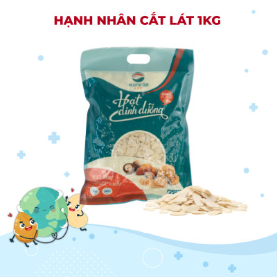 Hạnh nhân tươi cắt lát FAMINUTS bịch 1kg làm bánh, nấu chè khúc bạch