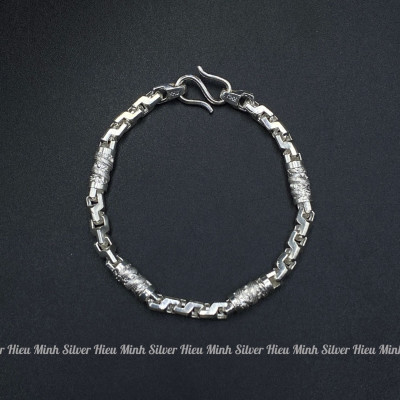 Lắc Tay Nam Bạc Ta Hình Rồng BẠC HIỂU MINH LTN049