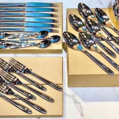 SET DAO DĨA 24 MÓN KELLER HÌNH QUẢ TRỨNG INOX Hàng chính hãng