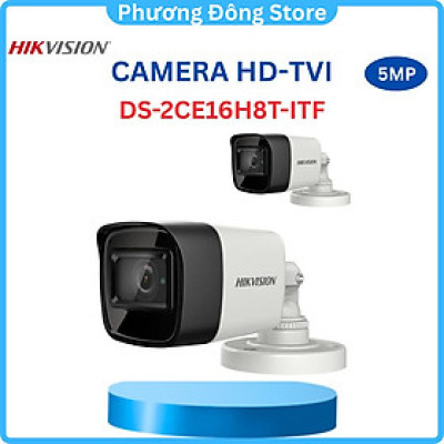 Camera HDTVI Starlight 5MP Hikvision DS-2CE16H8T-ITF, Độ phân giải 5MP, hồng ngoại 20m, Chống ngược sáng, Giảm nhiễu - Hàng chính hãng