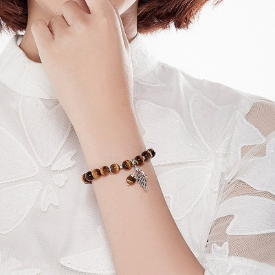 Vòng Thạch Anh Mắt Hổ Phối Charm Bạc
 Ngọc Quý Gemstones VT10