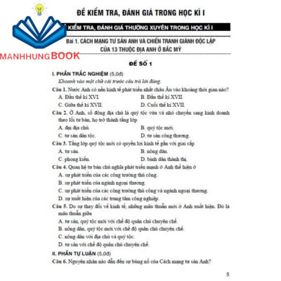sách - đề kiểm tra đánh giá lịch sử 8 (bám sát sgk kết nối tri thức với cuộc sống)