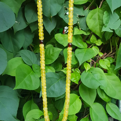 Sợi Dây Chuỗi Đeo Cổ Hổ Phách Bánh Xe Vàng Anh trang sức phong thủy quý hiếm sang đẹp 7mm 100% qua sự hóa thạch nhựa cây thông cổ đại quý giá và có giá trị cao  Rất hợp mệnh kim, thổ, thủy tốt sức khỏe,may mắn khó có loại đá nào sánh kịp ạ