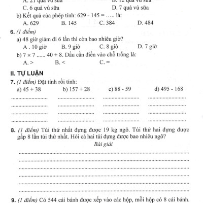 Bộ Đề Kiểm Tra Môn Toán Lớp 3 (Dùng Kèm SGK Chân Trời Sáng Tạo) - HA