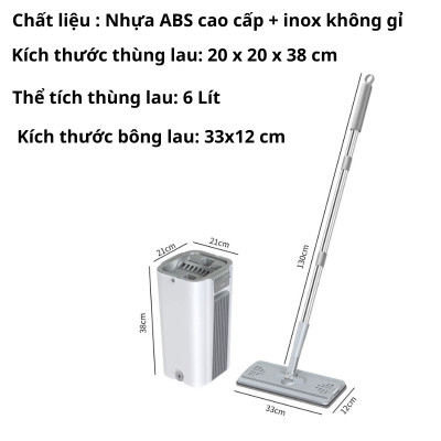 Cây lau nhà tự vắt, Chổi lau nhà thông minh, cây lau kèm 8 bông lau thay thế, Cây lau nhà MOP - Hàng nhập khẩu