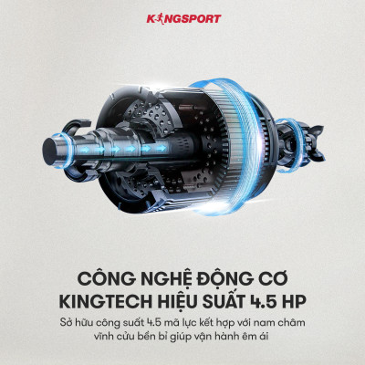 Máy chạy bộ tại nhà Kingsport Luxury KS-2036 có chức nâng dốc tự động, kèm theo đai massage và thanh gập bụng