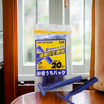 Dao Cạo Râu 02 Lưỡi Kép Kai Razors 09167-BB2-20P (Set 20 Cây)