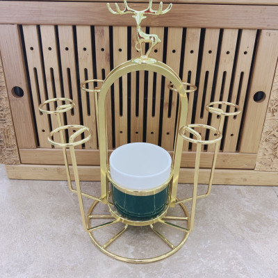 GIÁ ÚP CỐC KIM LOẠI KÈM GIỎ SỨ CAMELIA ĐỂ THÌA DĨA - ANTH454