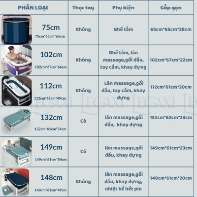 Bồn Tắm Bể Bơi Có Nắp Gập Gấp Xếp Gọn Lắp Ghép Cho Người Lớn Trẻ Em