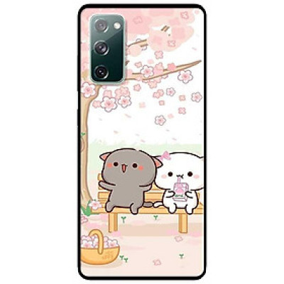Ốp lưng dành cho Samsung A90 - Samsung S20 FE mẫu Cặp Đôi Mèo Hái Hoa