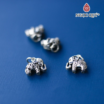 Charm bạc con voi treo - Ngọc Quý Gemstones