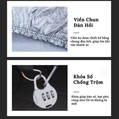 Bạt Phủ Ô Tô Cao Cấp - Bạt Trùm Ô Tô - Bạt Phủ Xe Ô Tô 3 Lớp, Tráng Nhôm, Chống Nắng, Chống Mưa, Chống Xước