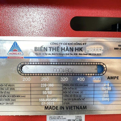 MÁY HÀN 500A HỒNG KÝ HK-H500D - HÀNG CHÍNH HÃNG